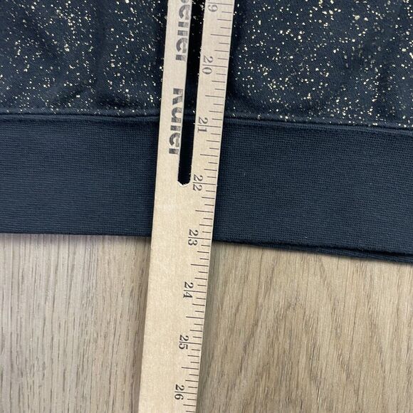 Nike Sweater Womens Medium Black Gold Speckle Crewneck Swoosh Pullover Athletic - Picture 8 of 9